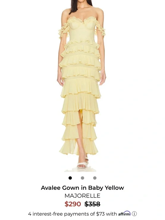 MAJORELLE Avalee Gown in Baby Yellow Size Small - Picture 4 of 14